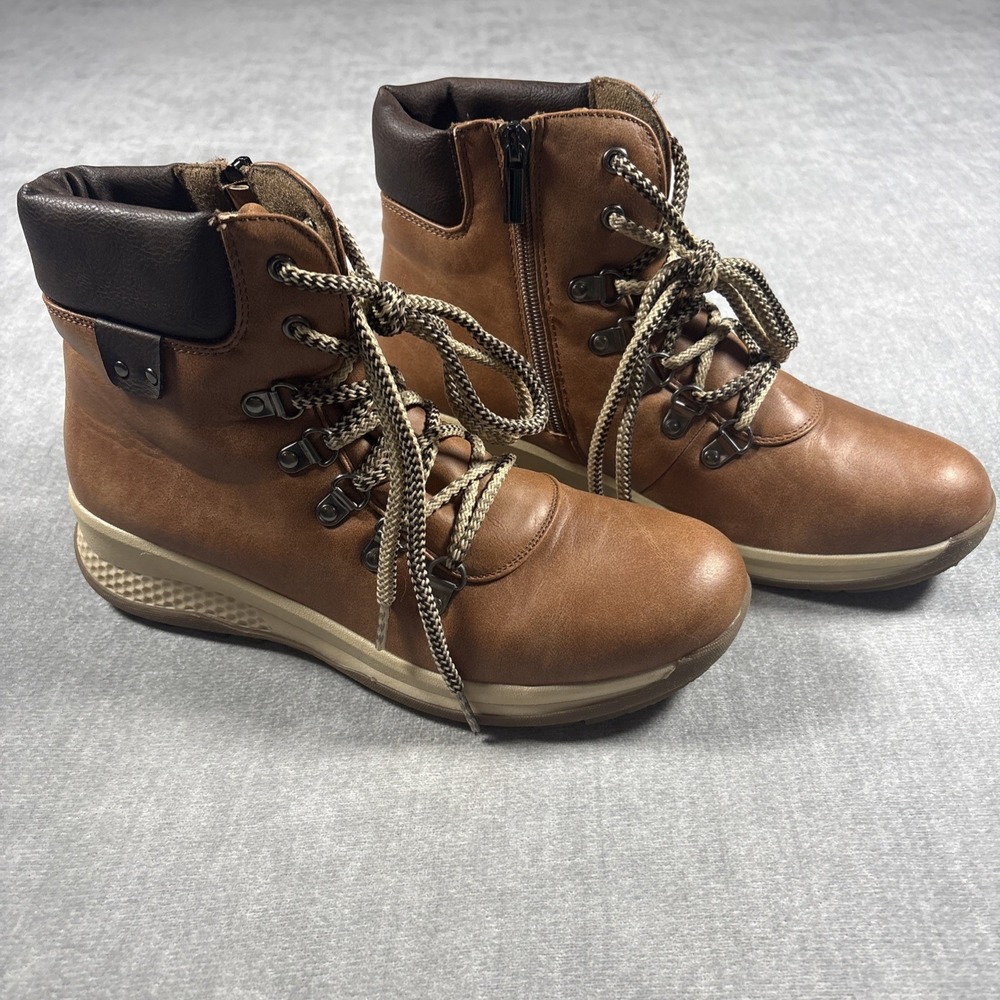 Maurices Riley Hiker Boots Women's Size 8.5 M Faux Leather Side Zip NEW